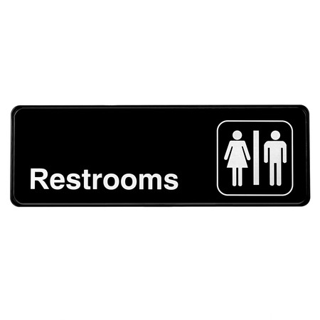 Alpine Industries Unisex Restrooms Sign, 3"x9" ALPSGN-20